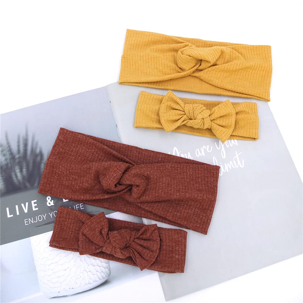 Sugarmelon Mommy And Me Headband Set Mother Baby Matching Turban Headband For Toddler Baby Girls Women Scrunchies Hair Bow Hairb
