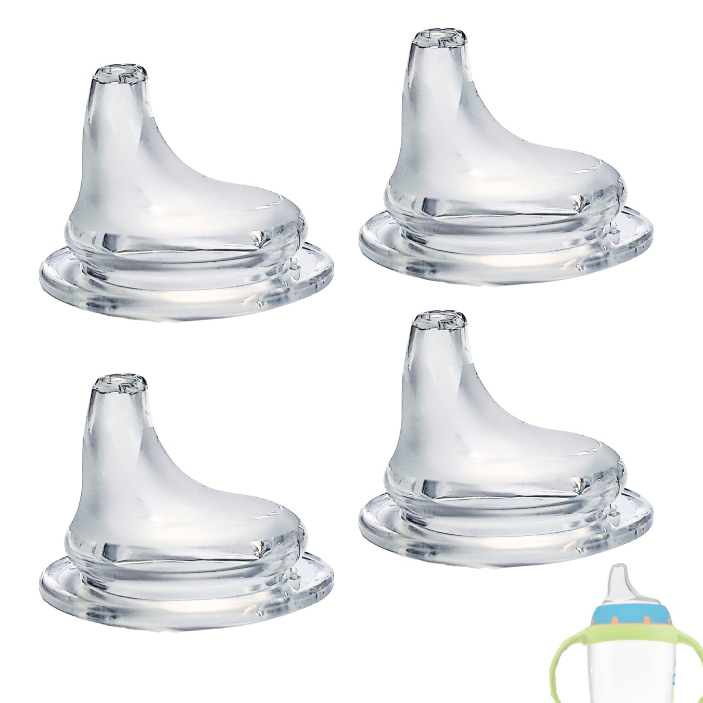 4Pack Replacement Silicone Spout Compatible With Nuk Activity And Learner Cups, Nipple Replacement Spouts Leak-Proof, Bpa-Free,