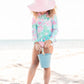 Rufflebutts Baby/Toddler Girls Pink Striped Seersucker Swim Hat - 12M-2T