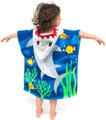 Florica Toddler Hooded Beach Towel Coverup Cape Kids Cotton Soft Quick Dry Absorbent Use For Swim Pool Bath Poncho Towels 2 To 6