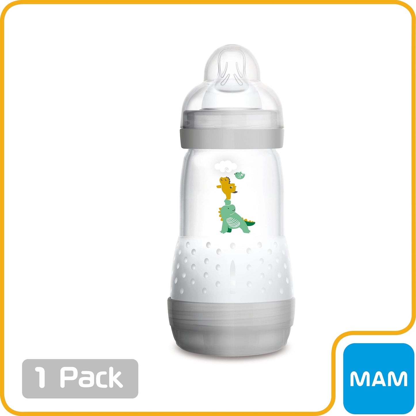 Mam Easy Start Anti-Colic Bottle, 9 Ounce (1-Count), Baby Essentials, Medium Flow Bottles With Silicone Nipple, Unisex Baby Bott