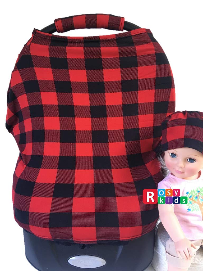 9Pc Baby Boy Baby Girl Ultimate Set Of Infant Car Seat Cover Canopy Headrest Blanket Hat Nursing Scarf, 01At01