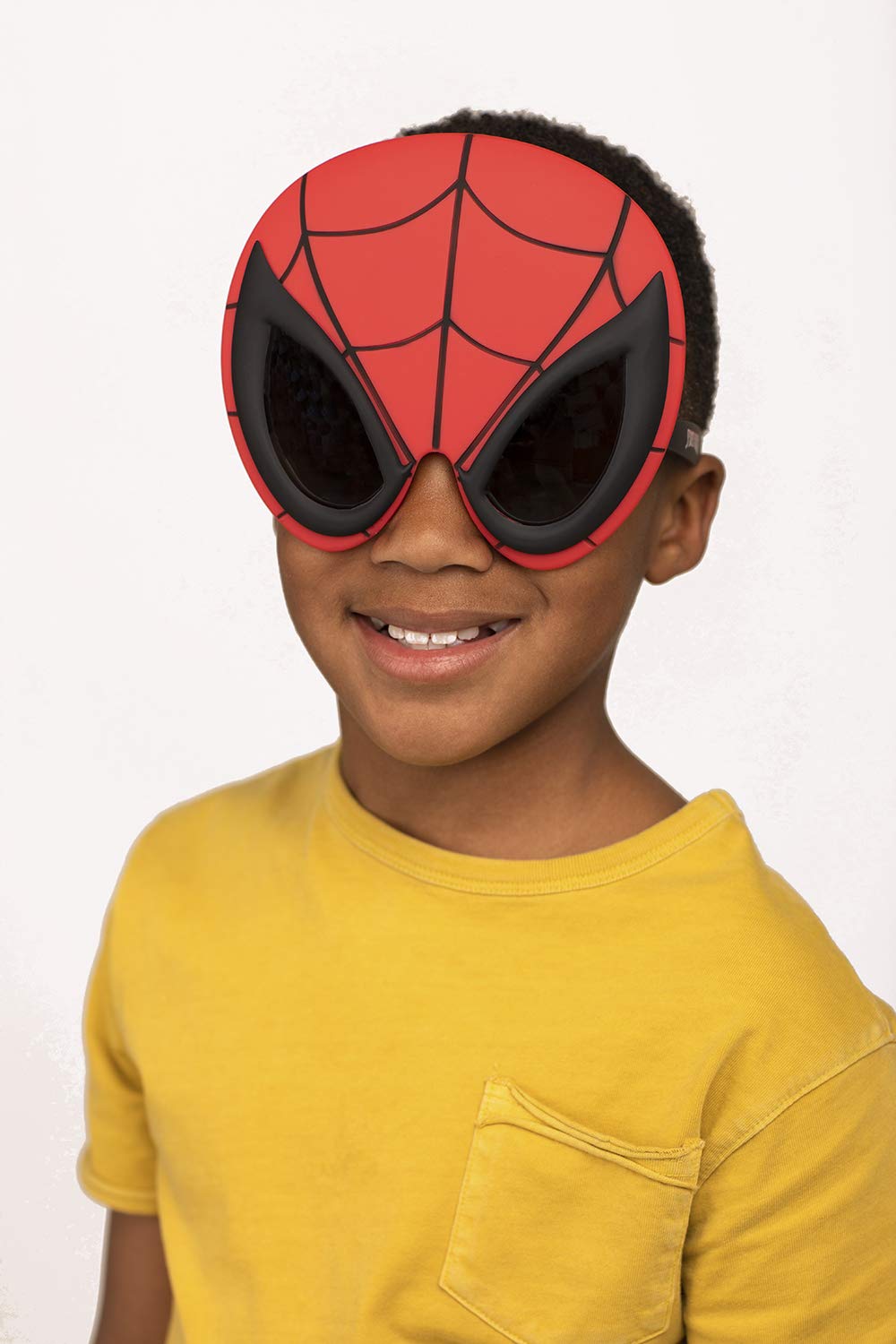 Sun-Staches Marvel Official Spider-Man Sunglasses | Full Mask Costume Accessory | One Size Fits Most