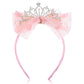 Ymapinc Pink Princess Crowns, Tiara Crown Headband Birthday with Cute Tulle Bow Fairy Crown Women Hair Accessory