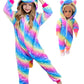 Chetosho Unicorn Hooded Onesie Girls Halloween One Piece Kids Costume (Oblique Stripe Starry Blue 7-8 Years)