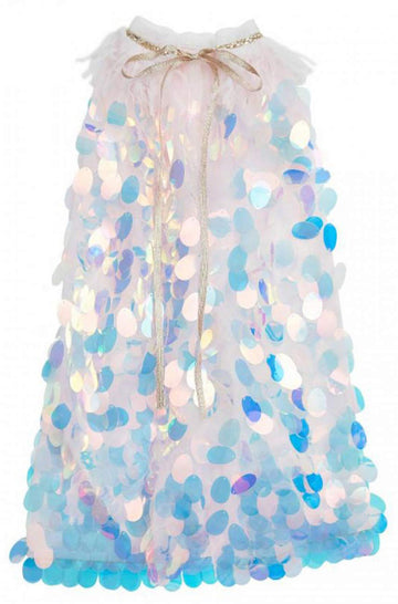 Fkkfyy Little Girl Cape Cloak Dresses Matching Princess Wedding Birthday Party Halloween Star Sequins Capes Cloaks Costumes For