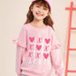 Little Hand Girls Love Sweatshirts Valentines Day Pullover Crewneck Long Sleeve Pink Shirts Kids Clothes 4T