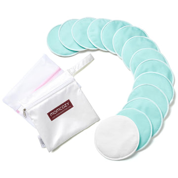 Momcozy Reusable Breast Pads, Innovative Use Of Absorbent Fabric & 4 Layers Of Super Absorbent Core Washable Nursing Pads, Absor
