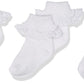 Jefferies Socks Baby Girls Newborn Eyelet Lace 3 Pair Pack Infant And Toddler Socks, White, 12-24 Months Us