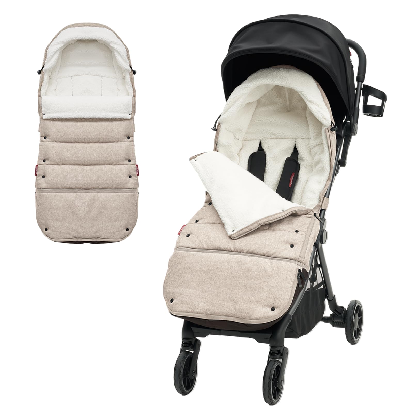 Momcozy Universal Footmuff | Easily Attaches To Most Strollers | Ultra-Plush, Weather-Proof | Deluxe Warm Bunting Bag | Extendab