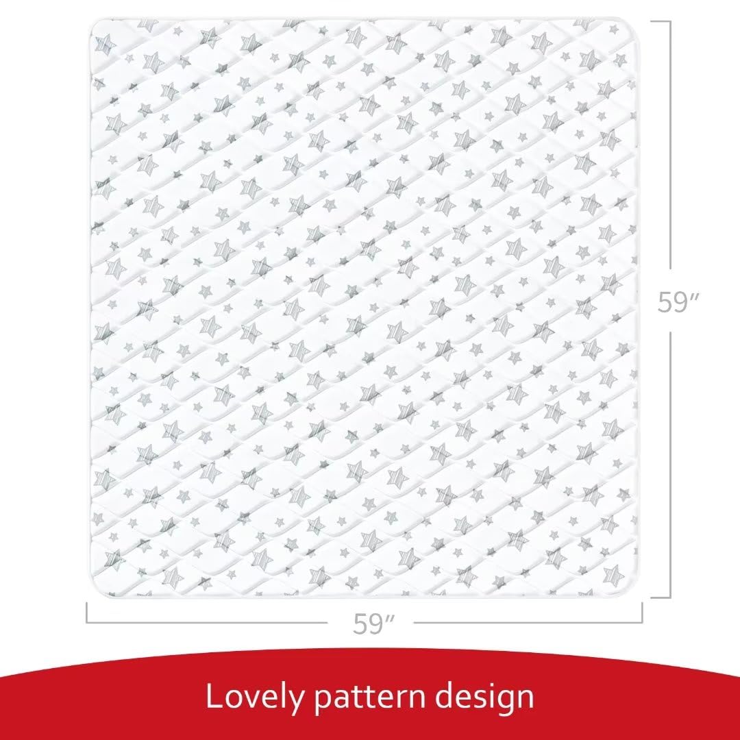 Premium Foam Baby Play Mat, 59''X59'' Playpen Mat, One-Piece Crawling Mat Non Slip Cushioned Mats For Babies, Infant And Toddler