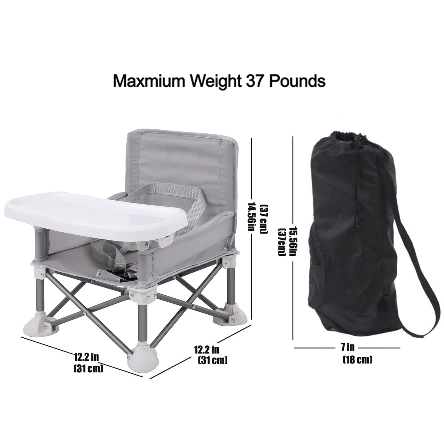 Pandaear Portable Baby Seat Travel| Compact Fold With Straps For Indoor/Outdoor Use| Great For Camping, Beach, Lawn |Toddlers, K