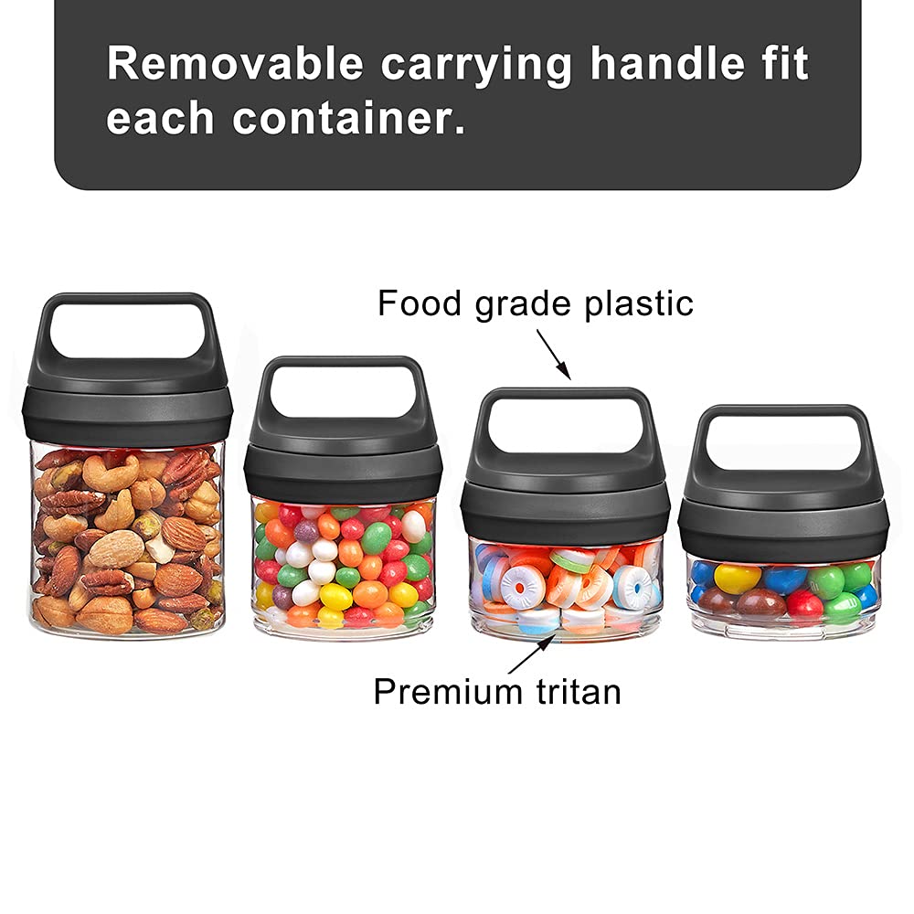 Seleware Stackable Snack Jars, Twist Lock Stackable Containers Set, Food Storage Travel Container For Storing Milk Protein Powde