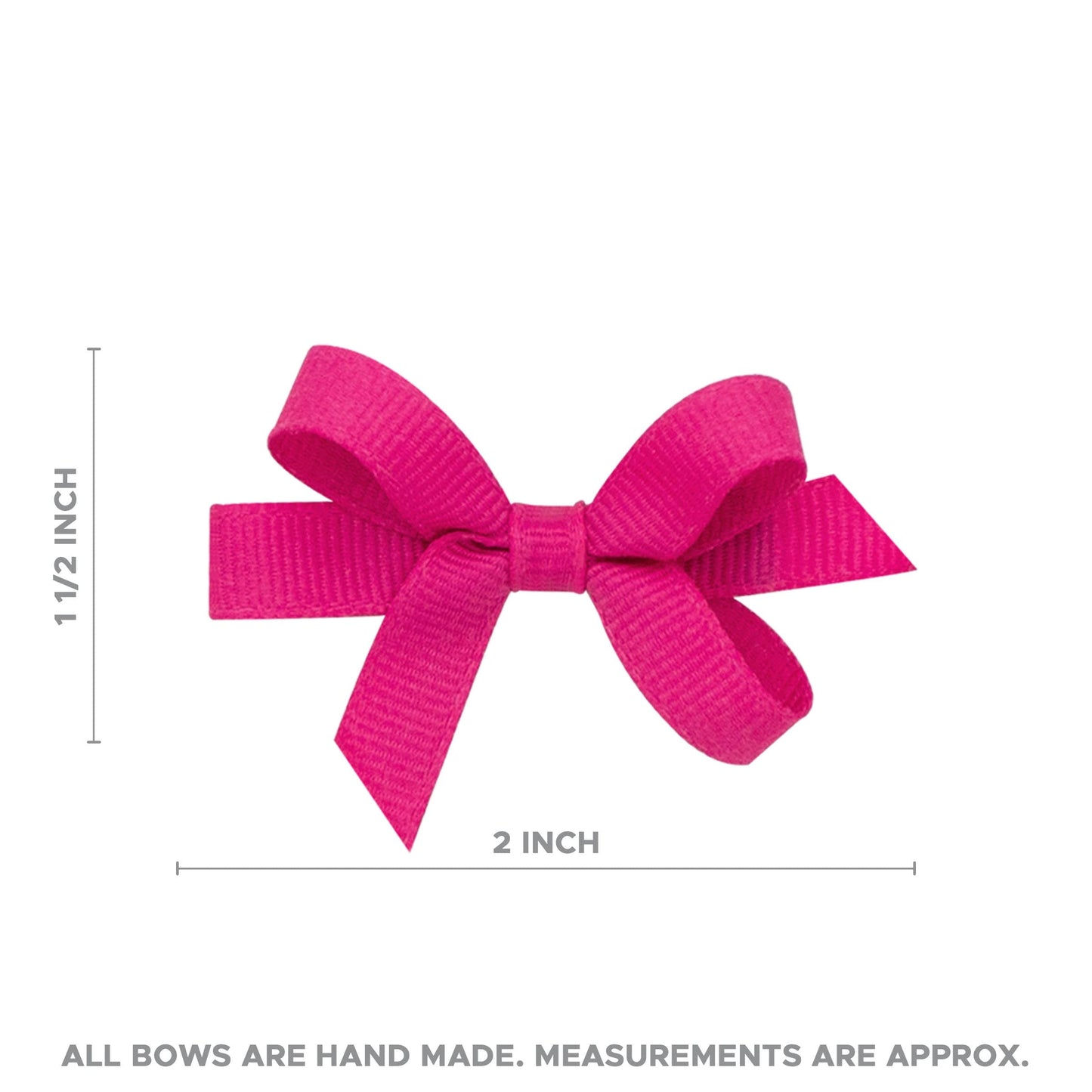 Wee Ones Girls' Classic Grosgrain Hair Bow With Plain Wrap Center On A Weestay Hair Clip, Handmade, Baby Sized Bow, Shocking Pin