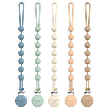 Cuddle Campus Pacifier Clip,Pack Of 5 Pacifier Holder Clip With One Piece Design,Soft Flexible Silicone Baby Pacifier Holder Wit