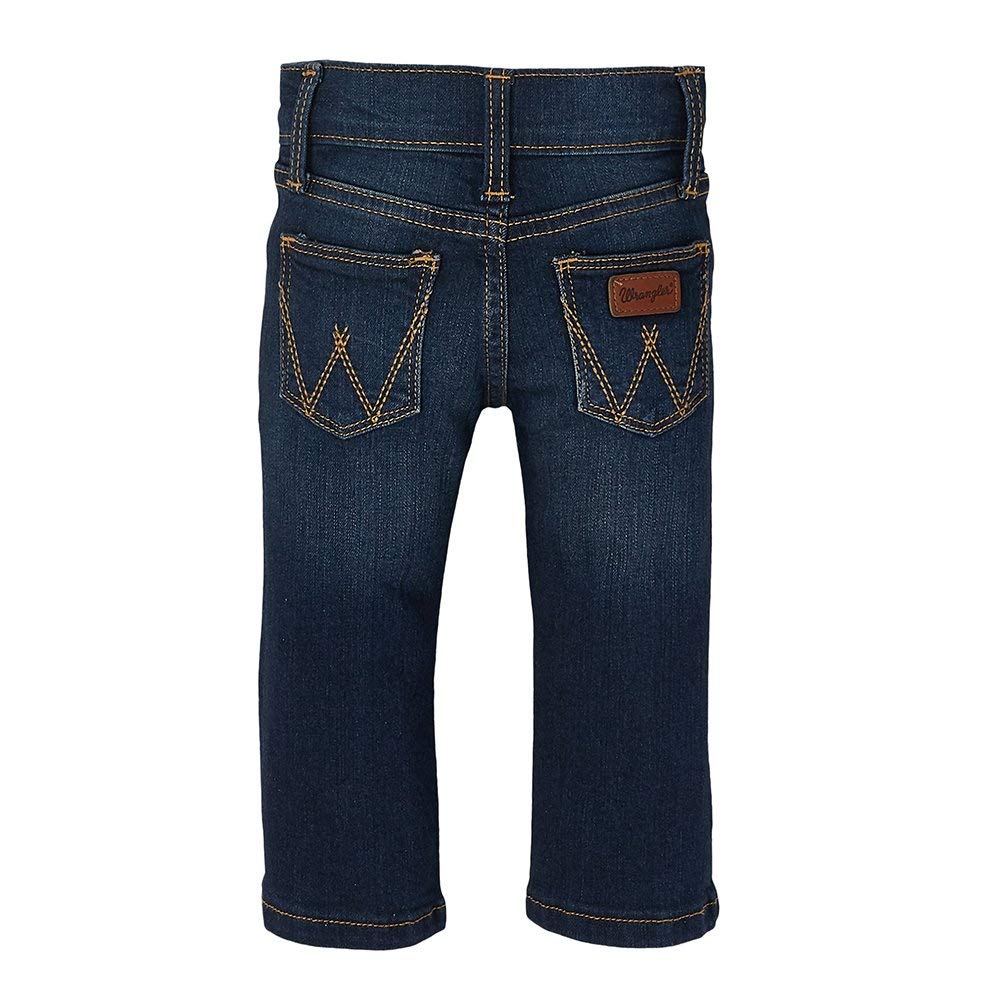 Wrangler Baby Boys' Five Pocket Boot Cut Jean, Dark Blue, 2T