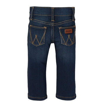 Wrangler Baby Boys' Five Pocket Boot Cut Jean, Dark Blue, 2T