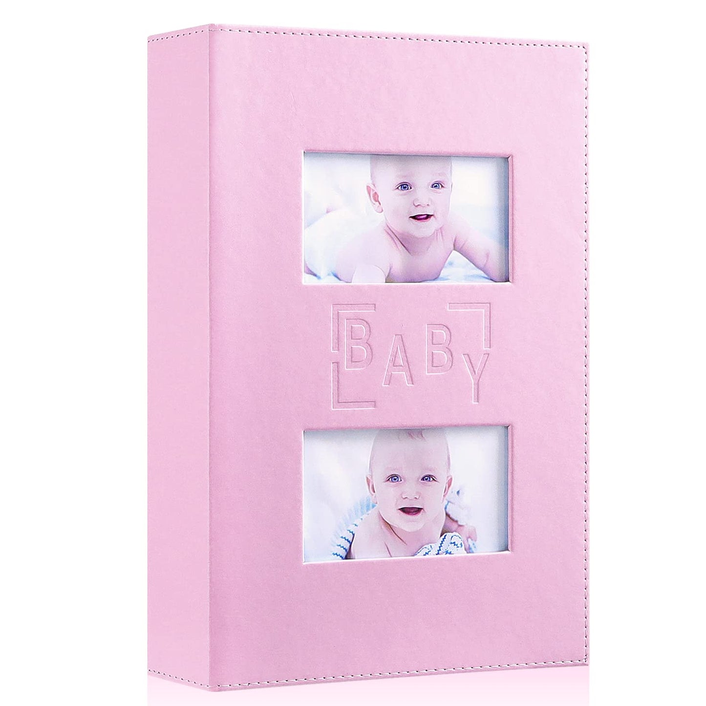 Ywlake Baby Girl Photo Album 4X6 300 Pocket Pictures, Leather Cover Newborn Shower Girl Bebe Album Holds 300 Horizontal Pictures