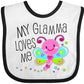 Inktastic My Glamma Loves Me- Cute Dragonfly Baby Bib White And Black 305A4