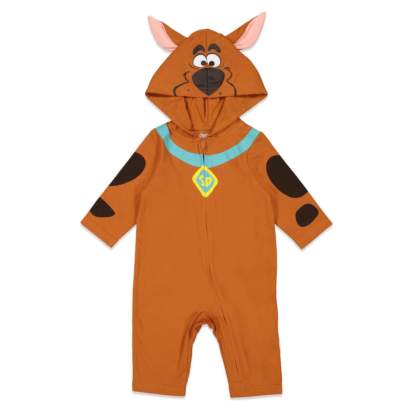 Scooby-Doo Infant Baby Boys Zip Up Cosplay Coverall Tail Brown 12-18 Months