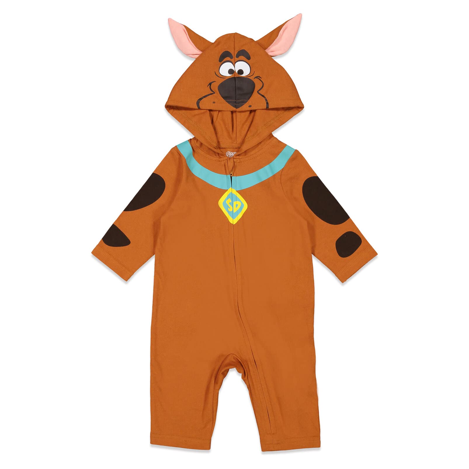 Scooby-Doo Infant Baby Boys Zip Up Cosplay Coverall Tail Brown 12-18 Months