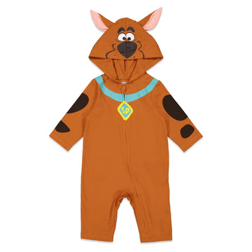 Scooby-Doo Infant Baby Boys Zip Up Cosplay Coverall Tail Brown 12-18 Months