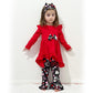 Hintina 4T Girl Valentine'S Day Outfits Toddler Ruffle Long Sleeve Tunic Red Heart Bell Bottom Flared Pants Winter Spring Clothe