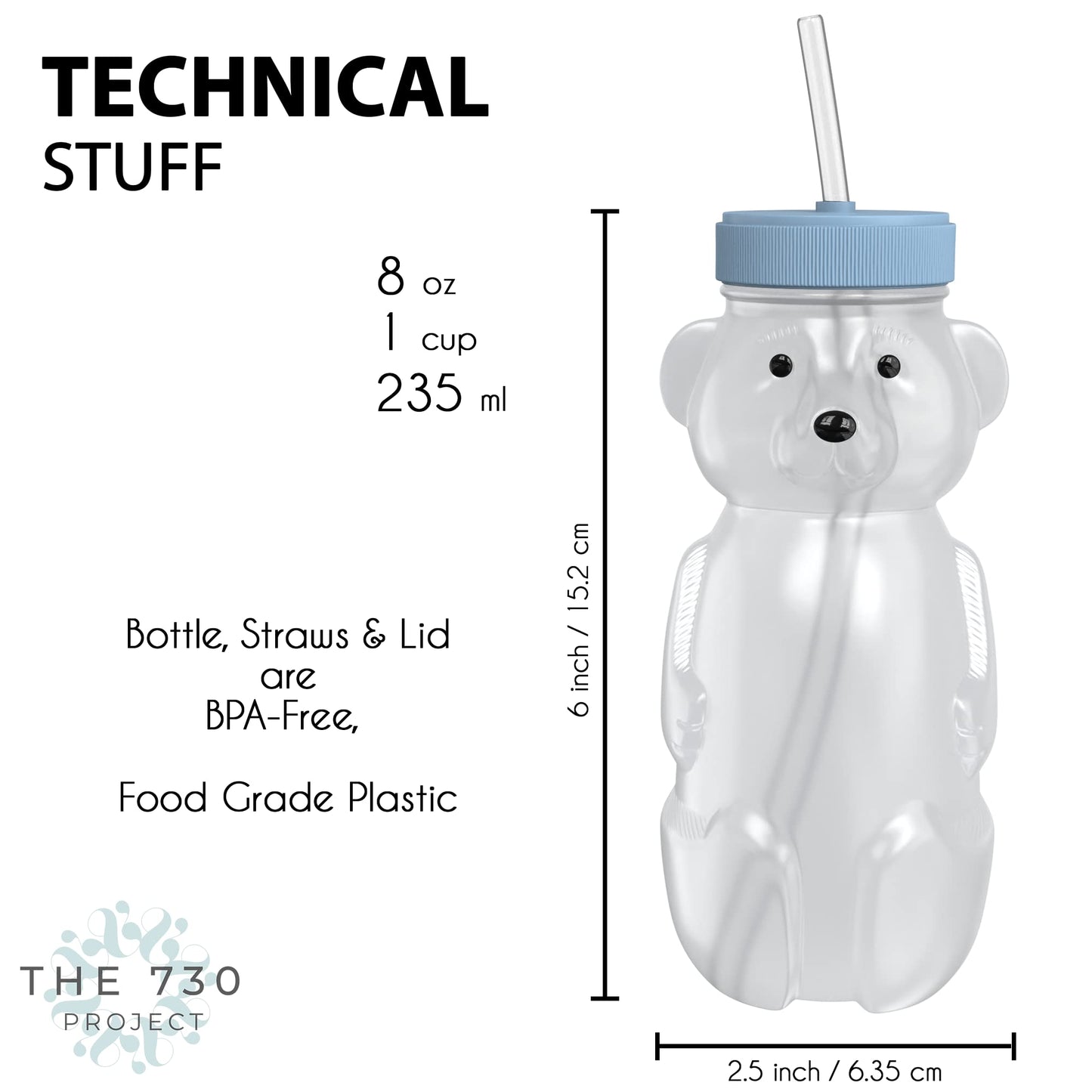 Honey Bear Straw Cup 2-Pack With Travel Lid; 8Oz Straw Bear Cup For Babies, Improved Lid Design; Honeybear Baby Cup Straw; Honey