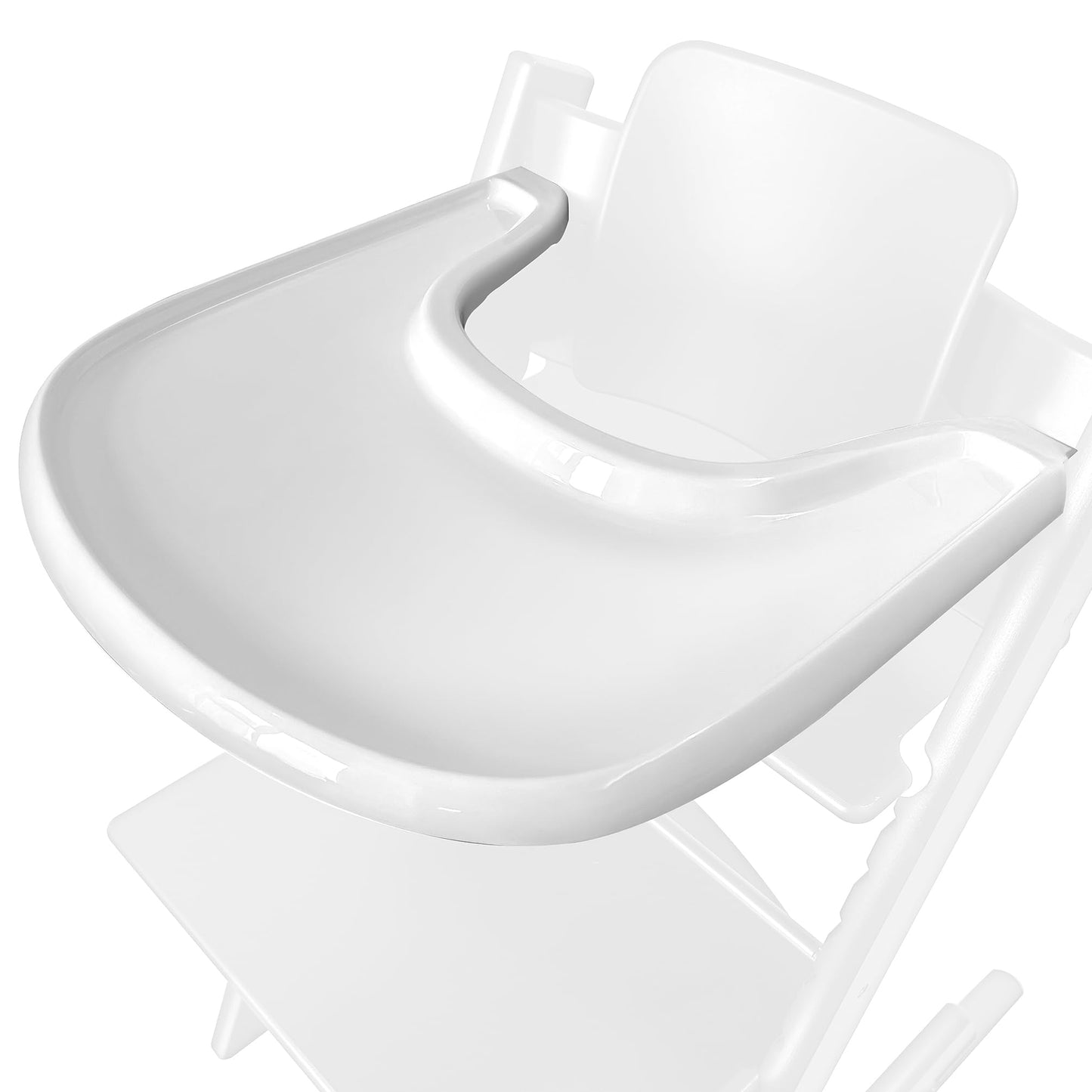 High Chair Tray Compatible with Stokke Tripp Trapp High Chair, Food Contact Grade Replacement Tray with Powerful Suction Surface