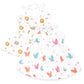 Kidbea Muslin Cotton Sleeveless Frock Clothes For Baby Girl Dresses | Tiger | Butterfly Print | Pack Of 2 (03 Months)