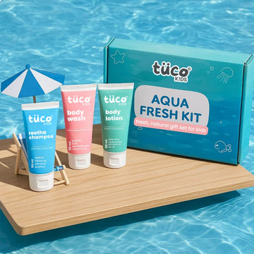 Tuco Kids Aqua Fresh Kit | Travel-Ready Shampoo, Body Wash & Lotion | Fresh, Hydrating Daily Care For Kids | Safe & Gentle | Age
