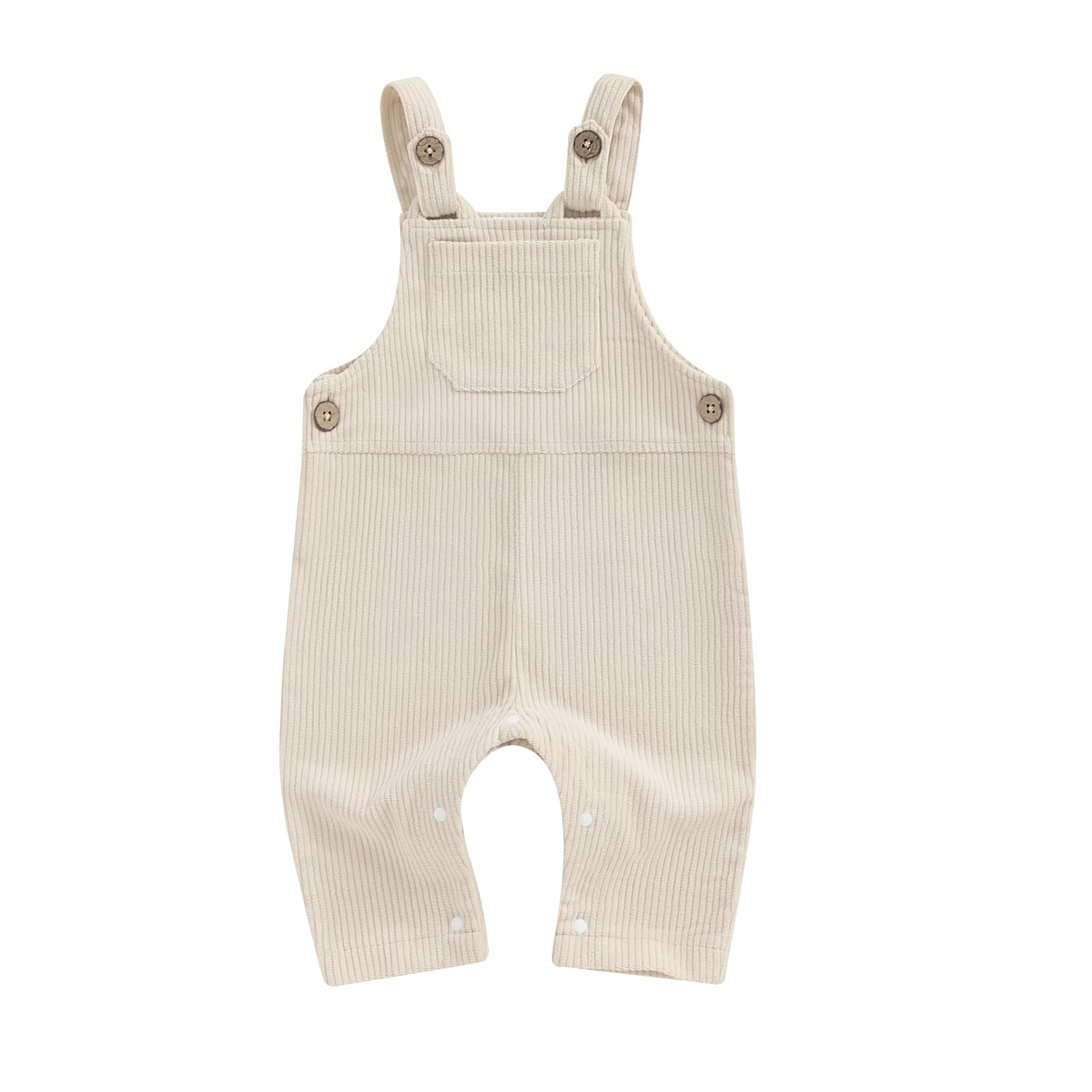 Ledy Champswiin Infant Boy Girl Overalls Gender Neutral Baby Solid Color Clothes Suspender Bib Pants Corduroy Overalls (Apricot,