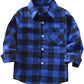 Kids Little Boys Girls Baby Long Sleeve Button Down Red Plaid Flannel Shirt Plaid Girl Boy Nb-6T(2-3T, Blue)