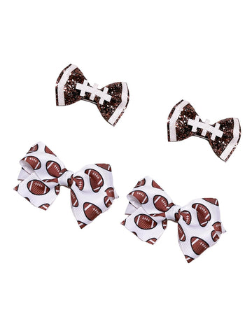 Football Hair Bow Clip Baby Girls Football Hair Barrettes Pin Football Bowknot Hairpin BBG63 (B3)