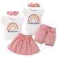 Birthday Shark Big Sister Little Sister Matching Outfits Matching Sister Outfits Matching Outfits For Girls (Pink-Little Sister,