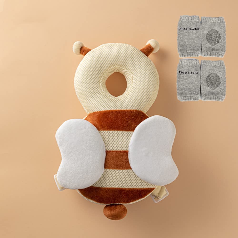 Xigui Baby Head Protector & Baby Knee Pads For Crawling, Adjustable Toddlers Head Safety Pad Cushion Backpack, Baby Back Protect