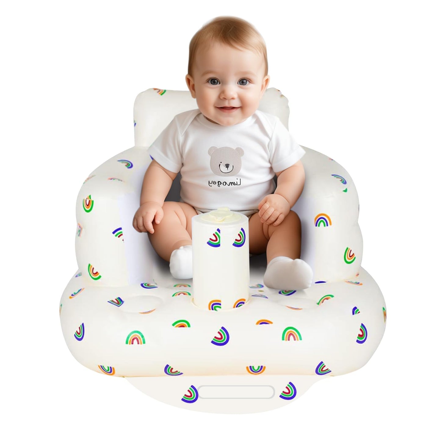 AirSwim Inflatable Baby Chair, Baby Inflatable Seat for Babies 3 Months and Up Summer Inflatable Baby Seat for Sitting Up, Blow 