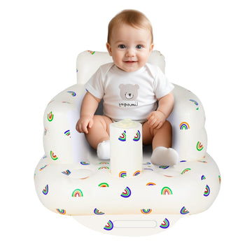 AirSwim Inflatable Baby Chair, Baby Inflatable Seat for Babies 3 Months and Up Summer Inflatable Baby Seat for Sitting Up, Blow 
