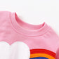 Akyzic Baby Girl Rainbow Sweatshirt Long Sleeve Crewneck Cotton Pullover Tops Toddler Winter Shirt Fall Outfits Kids Pink Sweate