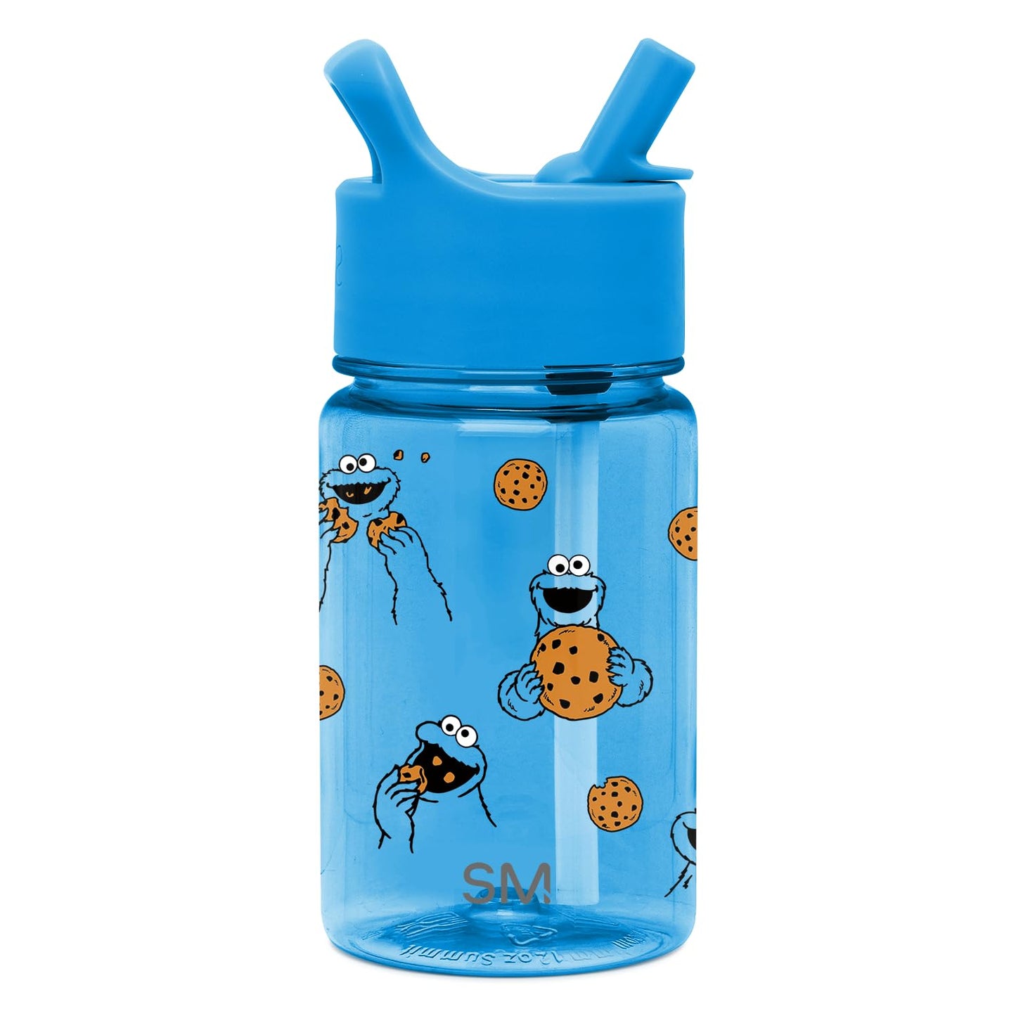 Simple Modern Sesame Street Cookie Monster Kids Water Bottle Plastic BPA-Free Tritan Cup with Leak Proof Straw Lid | Reusable an