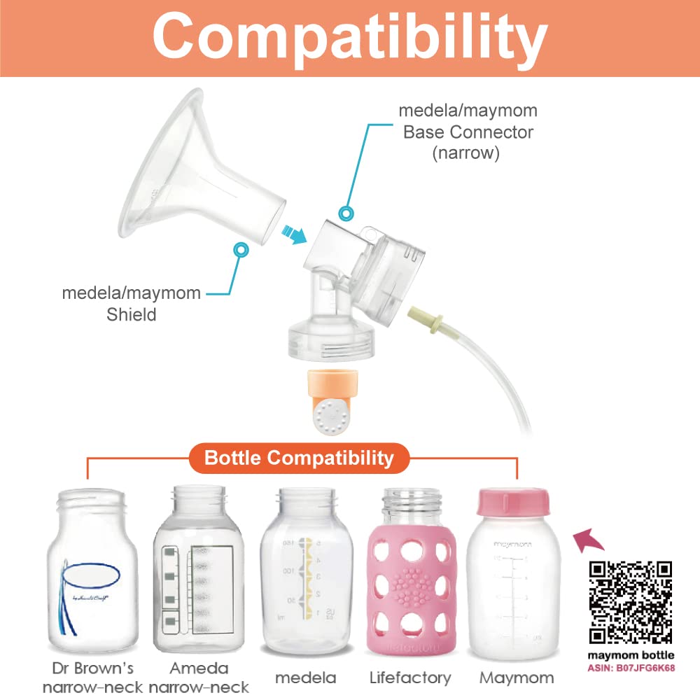 Maymom Myfit 16 Mm Small Shields, Compatible With Medela Breast Pump- Personalfit, Freestyle, Harmony, Maxi, Flex Connector, Con