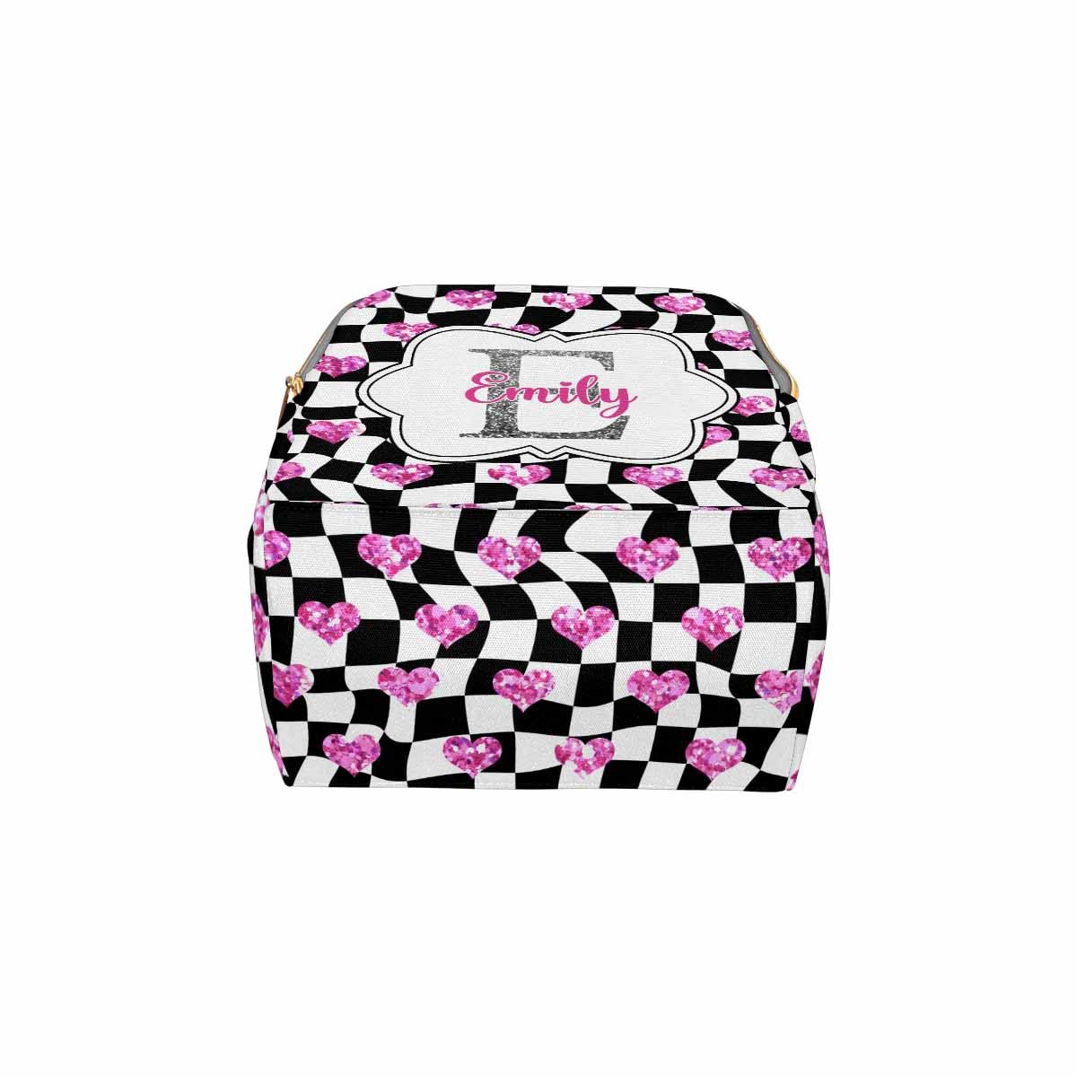 Customized School Bag With Name, Large Capacity Waterproof Diaper Bag, Personalized Monogram Nappy Backpack With Thermal Pockets