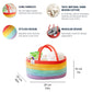 Organihaus Rainbow Baby Diaper Caddy Organizer For Girls, Nursery Rope Baby Basket For Organizer, Changing Table Organizer, Wove