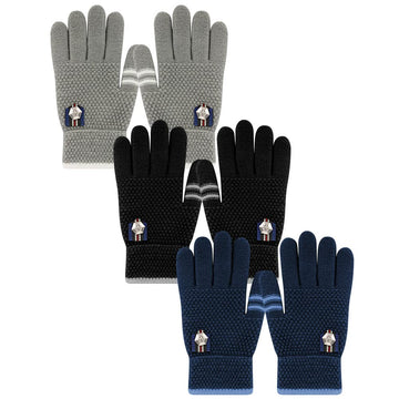 Pkween Winter Gloves For Toddler Kids - 3 Pairs Boys Girls Soft Warm Wool Lined Gloves Full Finger Children Thermal Knit Gloves