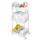 Volnamal Diaper Caddy Organizer, 3-Tier Movable Diaper Cart with Wheels, Newborn Essentials Must Haves, Diaper Caddy for Wipes &