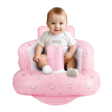 Inflatable Baby Chair, Inflatable Baby Seat for Babies 3 Months and Up, Summer Blow Up Chair with Built in Air Pump, Infant Floo