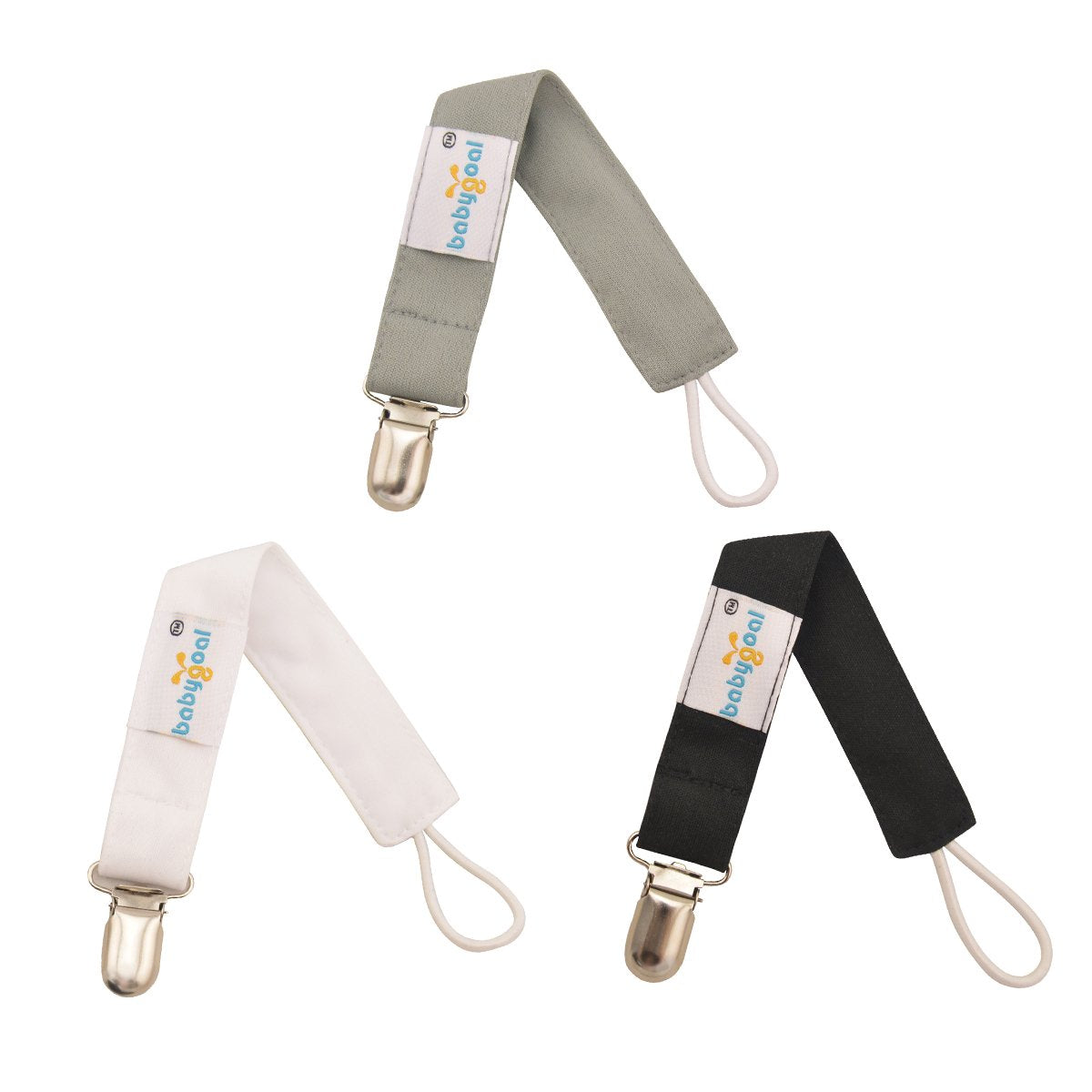 Babygoal White Black Pacifier Clips, 3 Pack Pacifier Holder Clips For Boys And Girls Fits For Most Pacifier Styles & Baby Toys A
