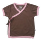 Babysoy Unisex Baby Kimono Tee, Chocolate/Petal, 12 18 Months