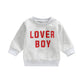 Toddler Infant Baby Girl Boy Valentine'S Day Outfit Cute Letter Print Sweatshirt Top Crewneck Pullover Valentines Clothes (A Lov