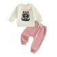 Toddler Baby Girl Fall Outfit Letter Print Sweatshirt Tops Elastic Waist Pant Cute Infant Newborn Winter Clothes Set (Cute But F
